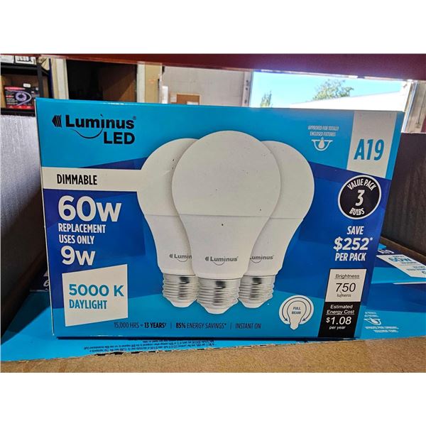 Luminus LED Light Bulbs 60W - 12x 3 Packs