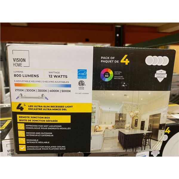 Vision Home Pack of 4 LED Ultra-Slim Recessed Light