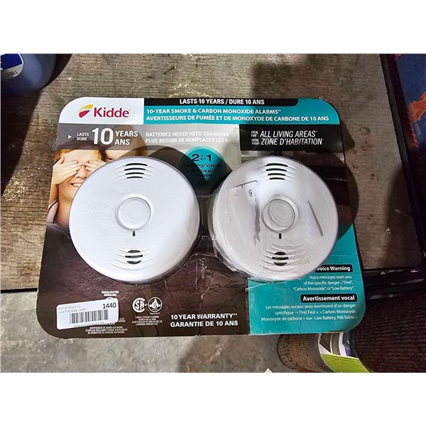 2 Pack Kidde 10 Year Smoke & Carbon Monoxide Alarms