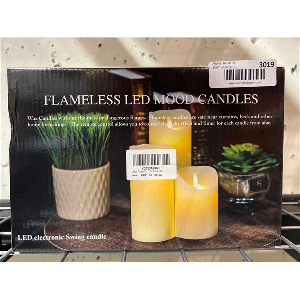 Flameless LED mood candles, pack of 3