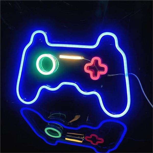 Neon Sign Game(16x11inch) Shaped Neon Lights for Gamer Room Decor Led Signs for Boys Room Decor Neon