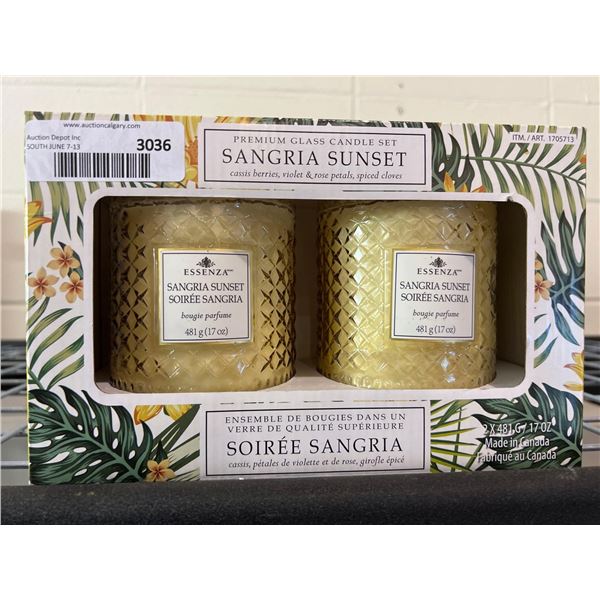 Premium Glass Candle Set Sangria Sunset
