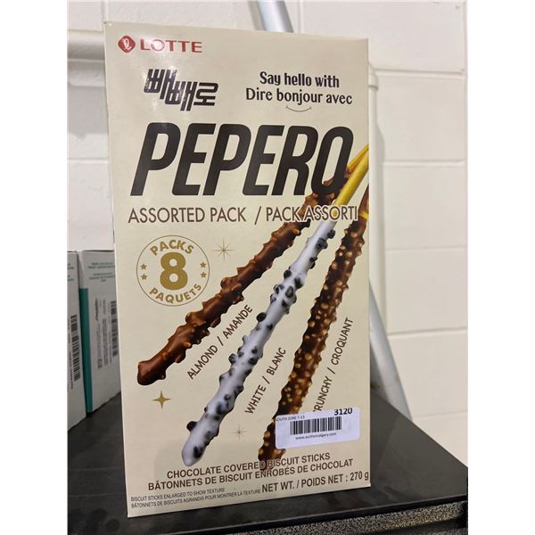 Lotte Pepero chocolate covered biscuit sticks 8 assorted packs x 270g