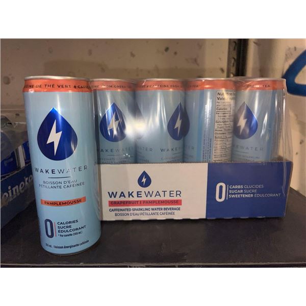 Wake Water Grapefruit caffeinated sparkling water beverage 12 x 355 mL