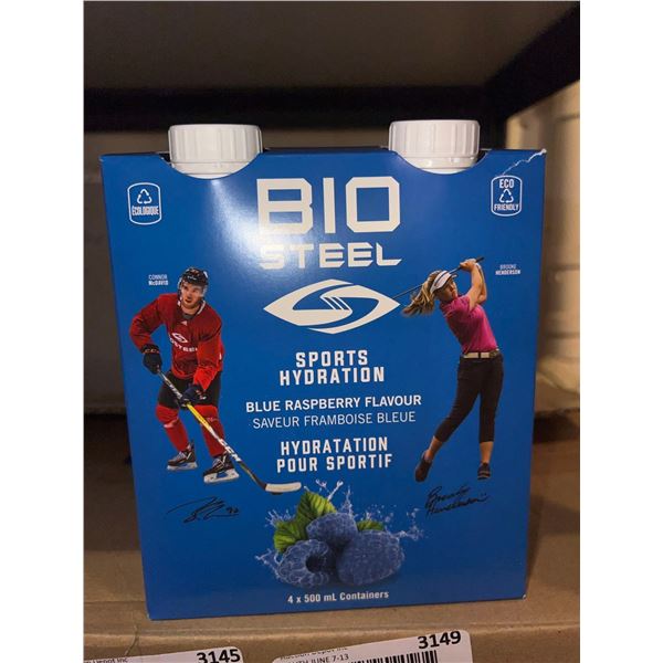Bio Steel sports hydration blue raspberry flavour 4 x 500 mL