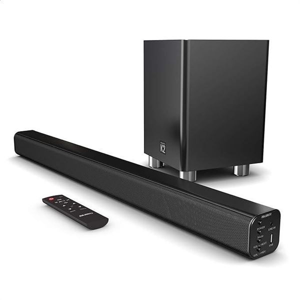 Majority K2 High Quality High Definition 2.1ch Front Surround Sound Bar (Color In Photo May Not Matc