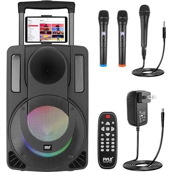 PyleUsa 8’’ Portable PA Speaker System - Wireless BT Streaming PA & Karaoke Party 