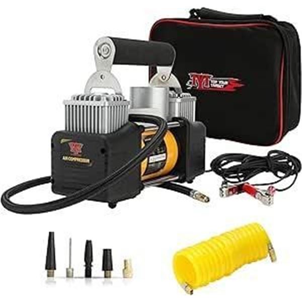 TYT Tire Inflator AC/DC Electric Portable Digital Air Pump, 150 PSI 12V Air Compressor with Nozzle A