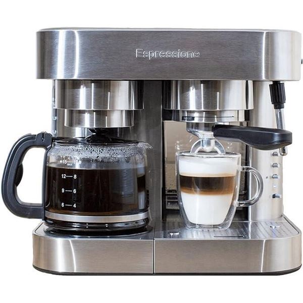 Espressione Stainless Steel Combination Pump Espresso Machine with Thermo Block System & 10-Cup Drip