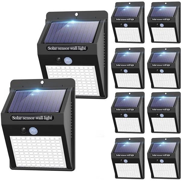 Solar Lights Outdoor, 10 Pack [ 3 Modes/100LED ] Solar Motion Sensor Light Outdoor Wireless IP65 Wat