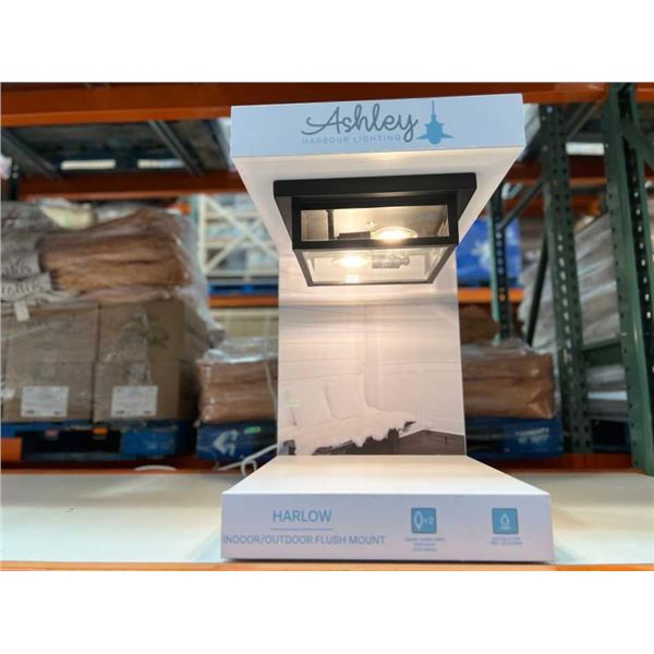 Ashley Harbour Indoor/Outdoor Flush Mount Light Lot of 2 with Bulbs