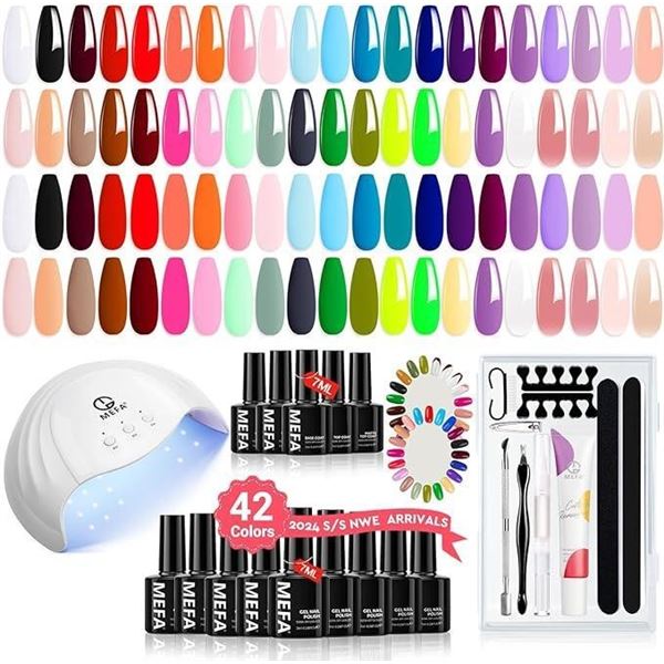 MEFA 42 Colors Luxury Gel Polish Kit with UV/LED Lamp