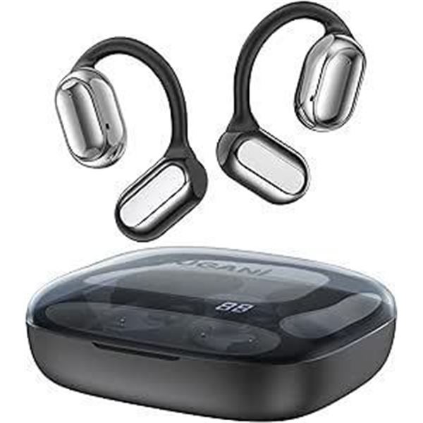 BUGANI Open Ear Headphones, Bluetooth 5.3 Wireless Headphones with Dual Large Driver, Open Ear Earbu
