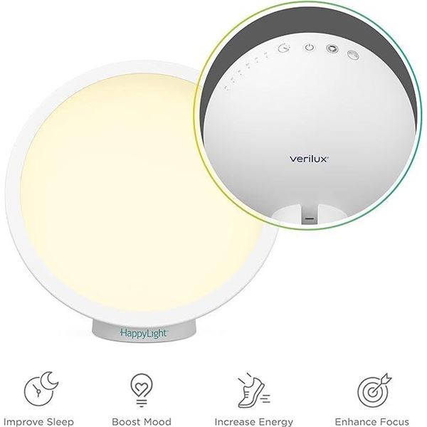 Verilux Happy Light Halo Cordless LED Light Therapy Lamp