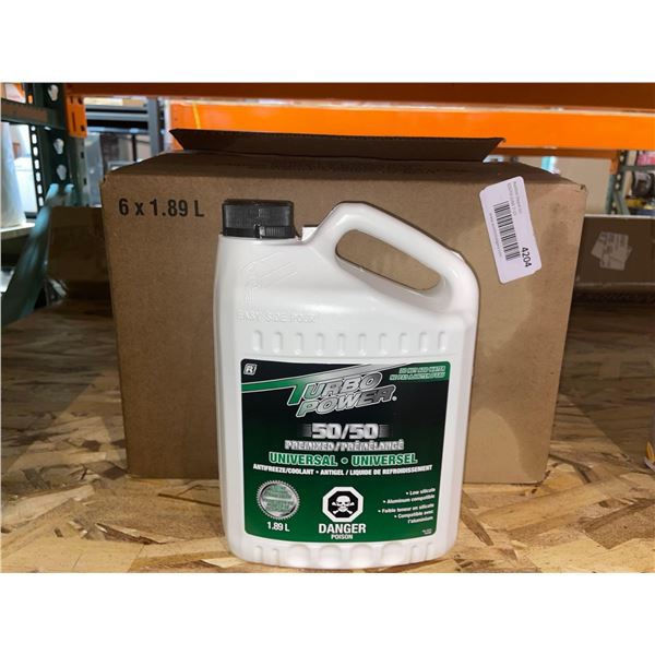 Turbo Power 50/50 Premixed Universal Antifreeze/Coolant 6 x 1.89L