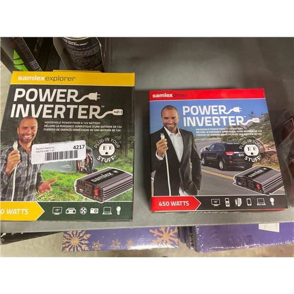 Lot of 2 Samlex Power Inverters 250 Watts and 450 Watts
