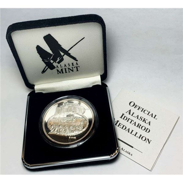 1999 Alaska Mint Iditarod Medallion Proof 1 ozt .999 Silver