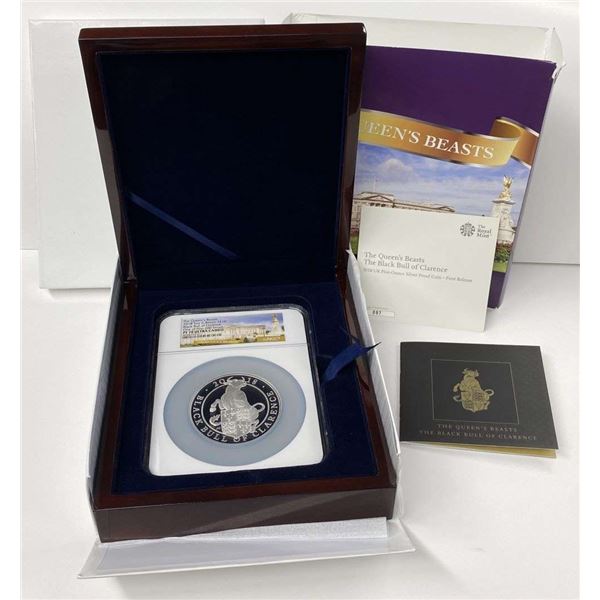 2018 The Queen's Beasts "Black Bull Of Clarence" 5 ozt Silver NGC PF70 Ultra Cameo