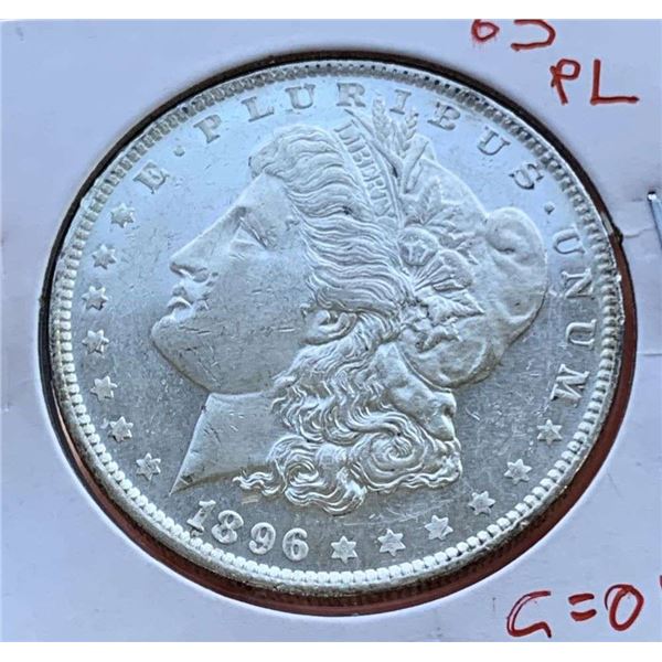 1896 Morgan Silver Dollar MS63 PL