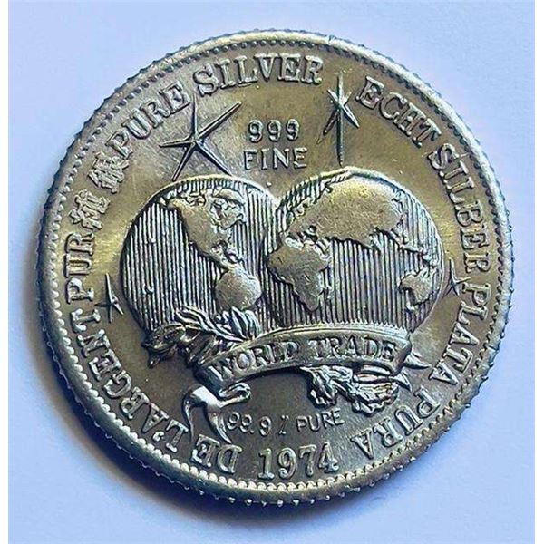 1974 The International Universal Trade Unit 1 ozt .999 Silver
