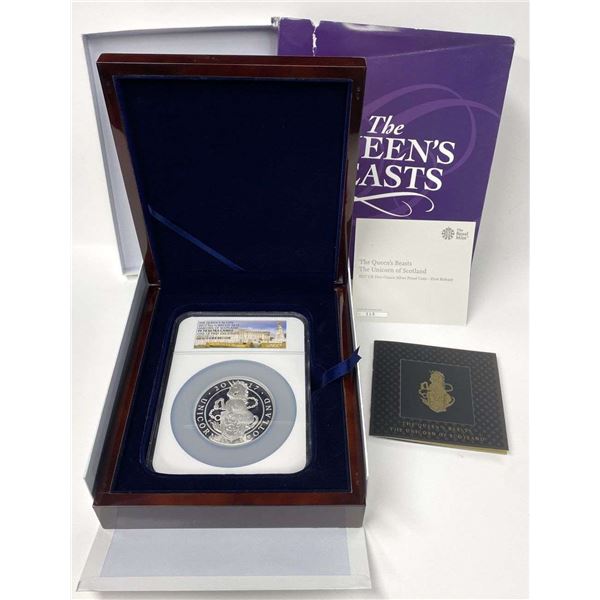 2017 The Queen's Beasts "Unicorn Of Scotland" 5 ozt Silver NGC PF70 Ultra Cameo