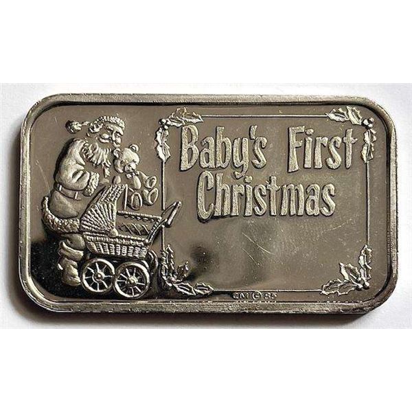 Baby's First Christmas 1 ozt .999 Silver Bar