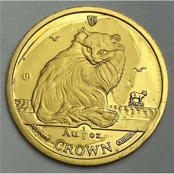 Ex Jewelry 1995 Isle Of Man "Crown" Gold 1/5th ozt