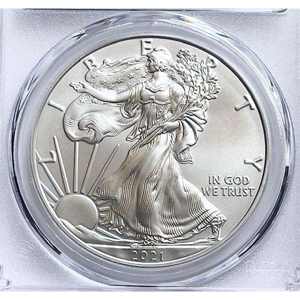2021 American Silver Eagle PCGS MS70 First Day Of Issue