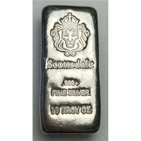 Scottsdale Mint 10 ozt .999 Silver Bar