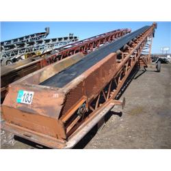 AGGREGATE FABRICATIONS, INC 30in. X 80ft. PORTABLE RADIAL STACKING CONVEYOR, s/n AF630X80S0499A