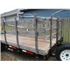 Image 3 : 18' Tandem Axel Flat Deck Trailer w/Ramps & Wooden Side Rails (S/N B16331658, 2" Ball)