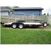 Image 5 : 18' Tandem Axel Flat Deck Trailer w/Ramps & Wooden Side Rails (S/N B16331658, 2" Ball)