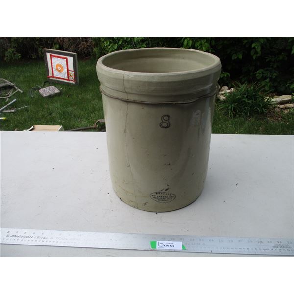 Medalta #8 Stoneware Crock (Cracked)