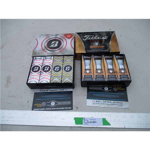 (2) 12 pks Of New Golf Balls (Bridgestone & Titleist)