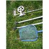 Image 2 : Pool Skimmer, Wall Mount Cloths Line Plant Hanger Post & (2) Sea Sens Boat Ores