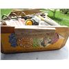 Image 7 : Wooden Crate w/ Various Hardware, Dog Tie Down Bungie Cords, Sprinkler, Lights etc. (Crate is Greasy