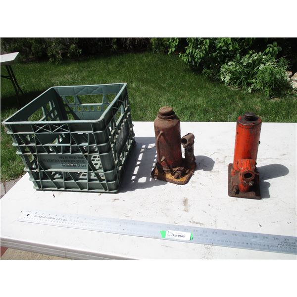 Milk Crate w/(2) Bottle Jacks