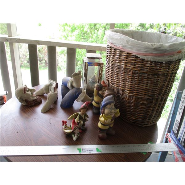 (10 pcs)  Yard Décor. - Garden Gnomes, Fairies, Wicker Basket etc.