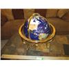Lapis Semi Precious Stone Inlay World Globe w/Brass Stand