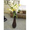 150  Large Glass 40 Tall Vase w/Artificial Flowers