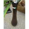 Image 2 : Large Glass 40" Tall Vase w/Artificial Flowers