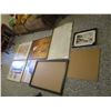 Image 1 : (4) Picture Frames of Varying Sizes, White Board& (2) Large Wildlife/Fishing Pieces
