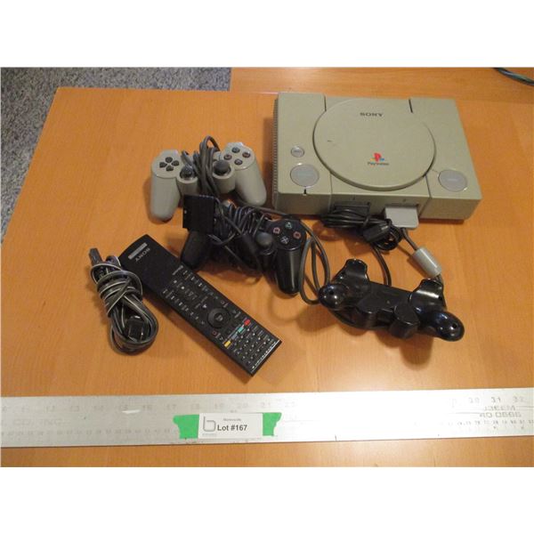 Sony PlayStation Consol w/ (3) Controllers & Power Cord (Untested)