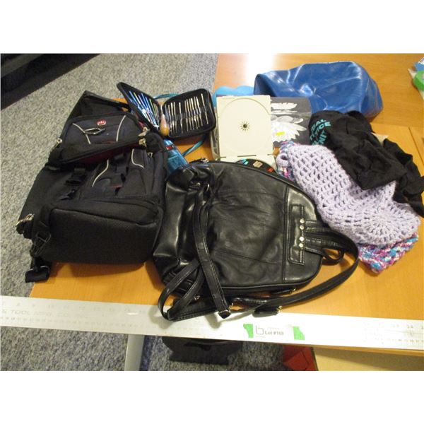 Crochet Hooks, Power Bar, Purse, Small Swiss Backpack, Traction Pillow, Ball, Computer Games etc
