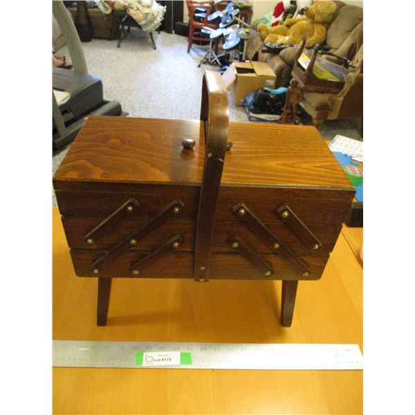 Vintage Sewing Box (Accordion Style) w/Contents
