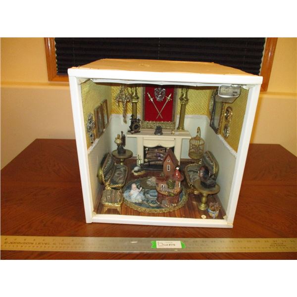 Sitting Room Shadow Box/Diorama (Lighted, Needs Batteries)