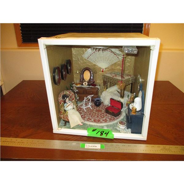Bedroom Scene Shadow Box/Diorama (Lighted, Needs Batteries)