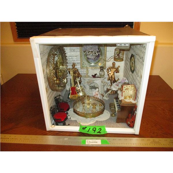 Music Room Scene Shadow Box/Diorama (Lighted, Needs Batteries)