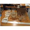 Image 1 : Glass Liquor Decanter w/Stand, Shot Glasses, Glassware & Picture Frame