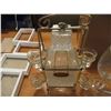 Image 2 : Glass Liquor Decanter w/Stand, Shot Glasses, Glassware & Picture Frame